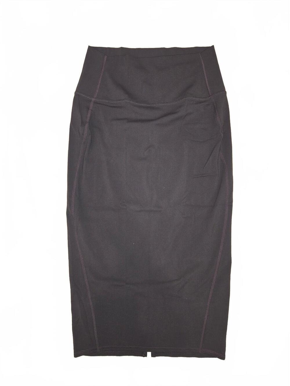 Lululemon Black Purple Stitch Midi Pencil Skirt Womens Size 8